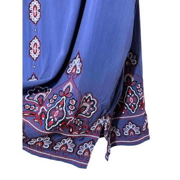 J Jill Embroidered Tunic XL Oversized Balloon Sleeves Lagenlook 100% Viscose - Picture 7 of 11